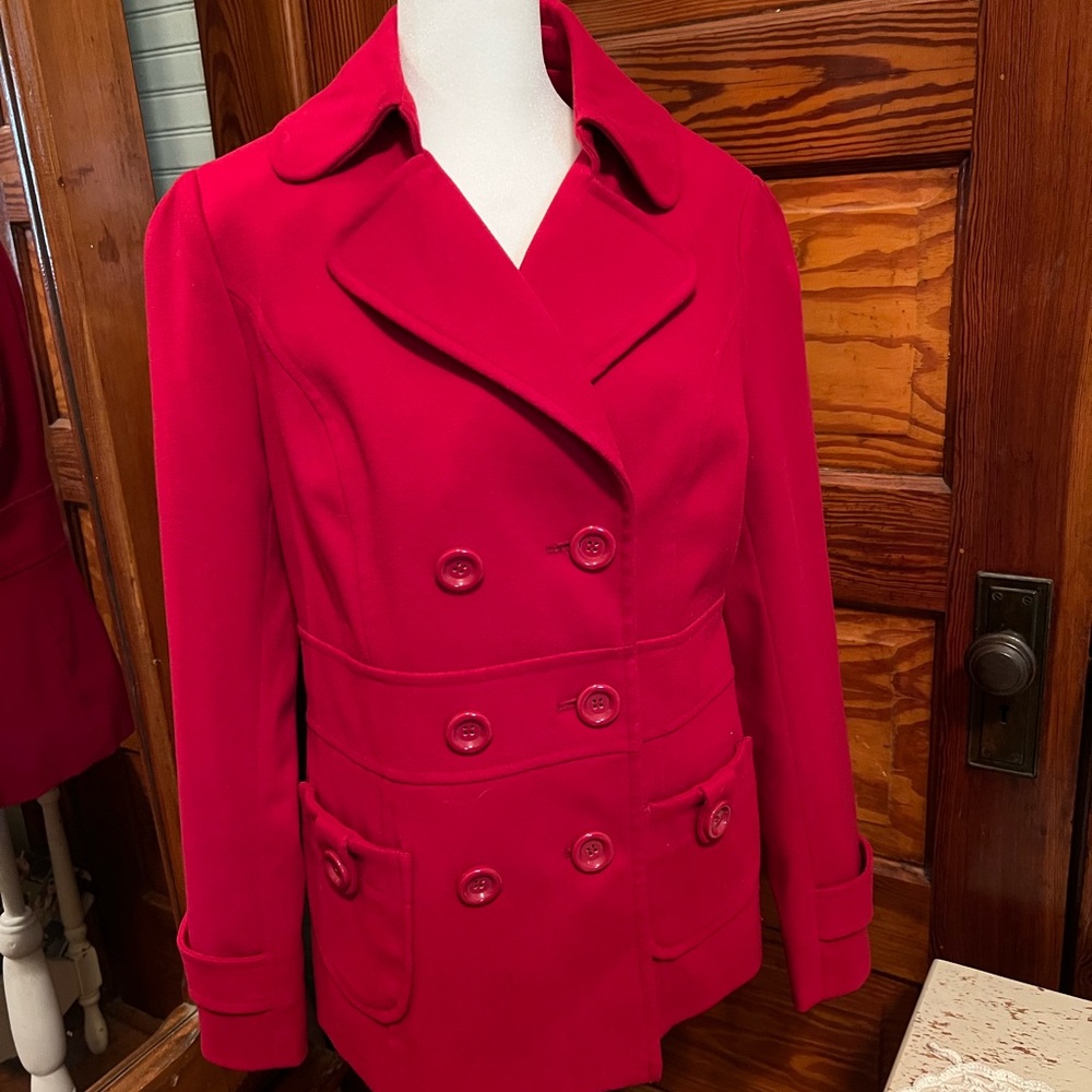 Forever 21 Vibrant Scarlet Peacoat